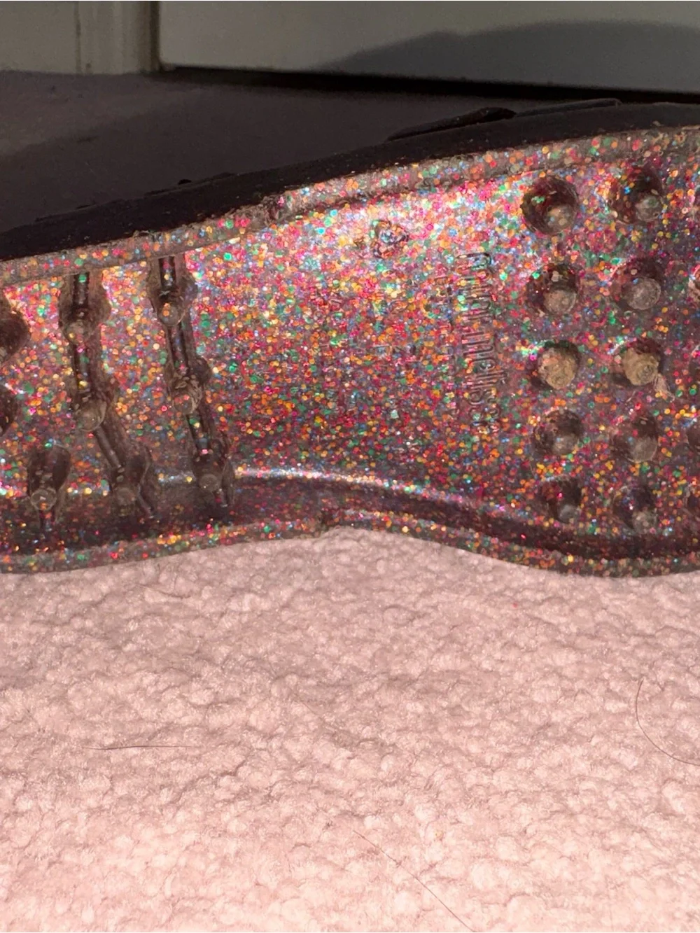 Mini Melissa Glitter Jelly Sandals - Black Multi Glitter